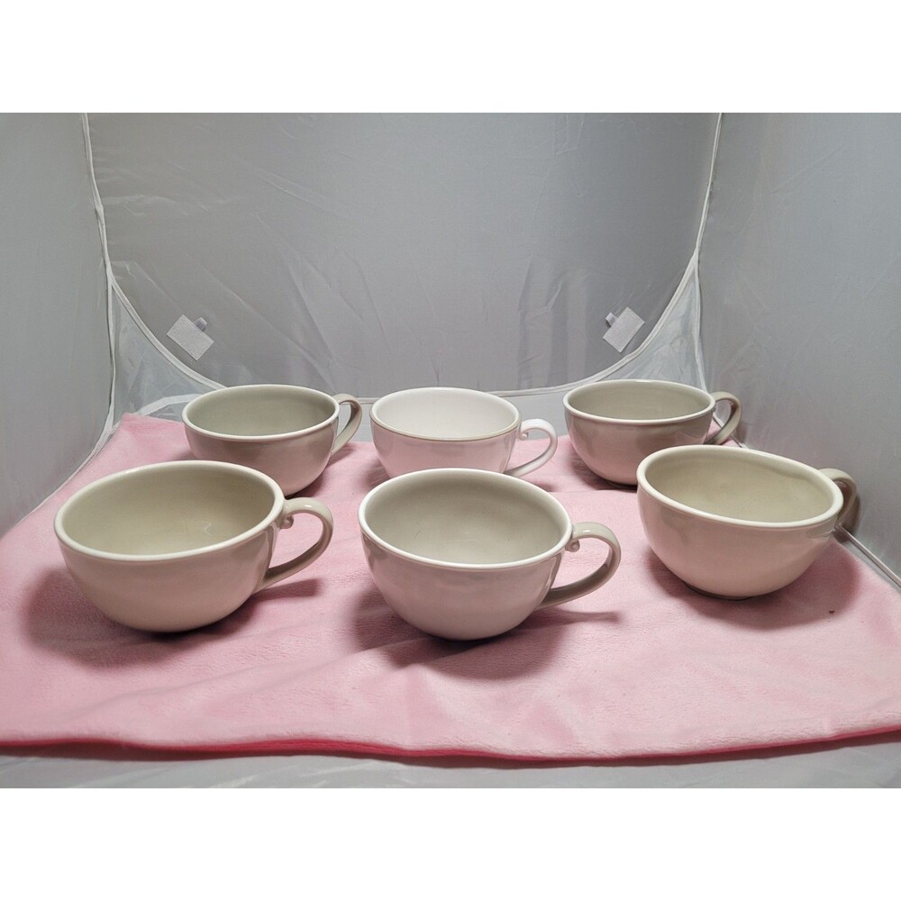 Rare 6 Juliska Portobello Trim Mugs Octavia